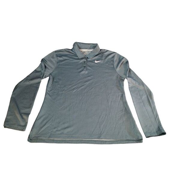 Nike Golf Polo Men Sz M Dri Fit‎ Green Spotted 929535-357 Casual Athleisure - Picture 1 of 6
